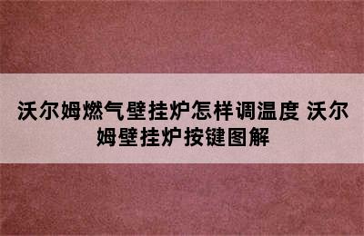 沃尔姆燃气壁挂炉怎样调温度 沃尔姆壁挂炉按键图解